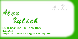 alex kulich business card